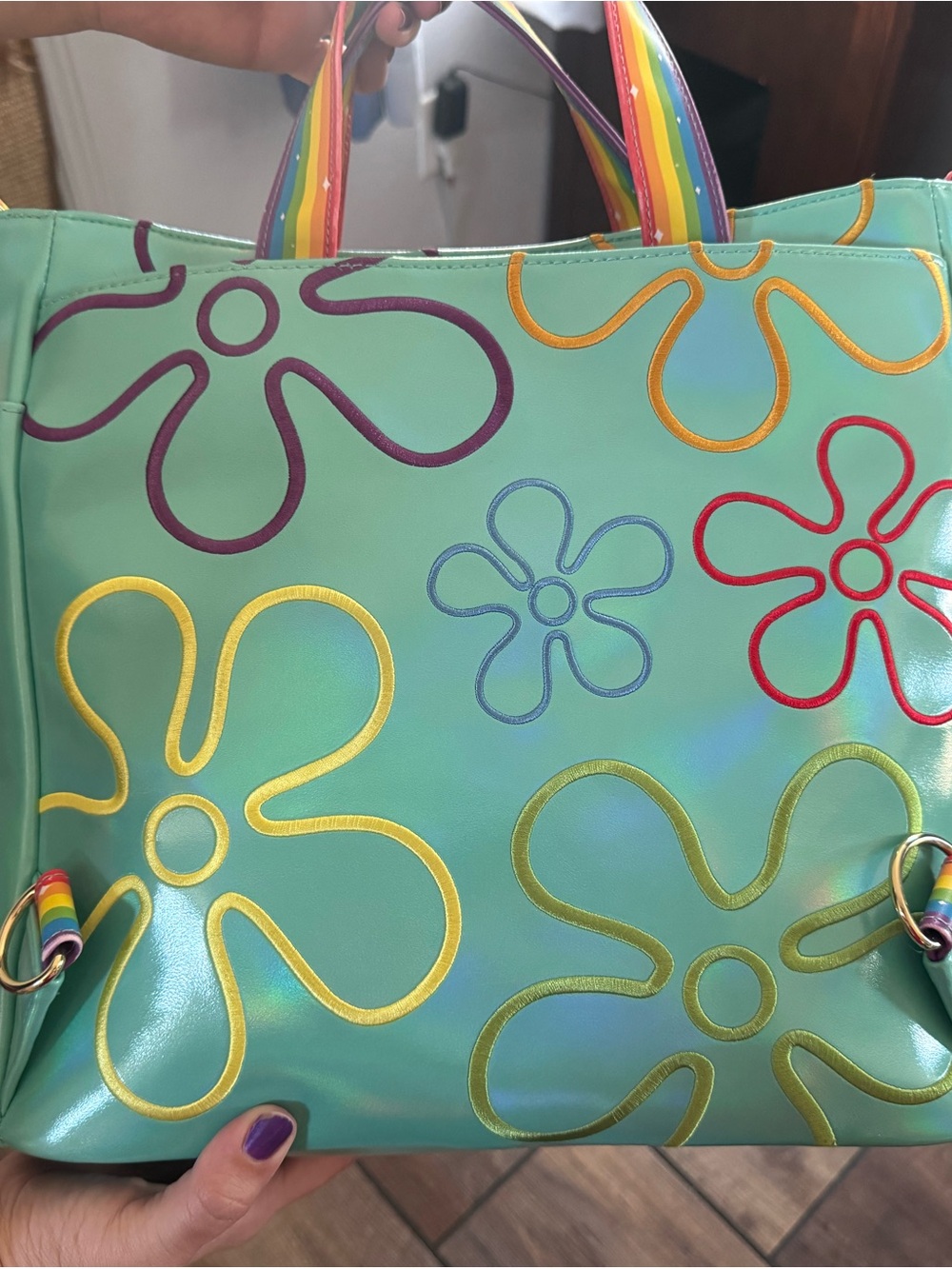 SpongeBob SquarePants Mint Tote Backpack by Loungefly - Picture 2 of 7